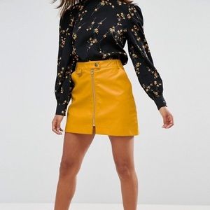 ASOS Fashion Union Mini Skirt Faux Leather Size 2
